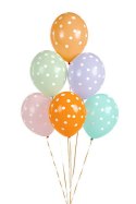 Balony lateksowe Kolorowe Kropki 30cm, 6 sztuk