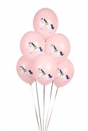 Balony lateksowe Konik, Pastelowe Różowe 30cm, 6 sztuk