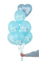 Balony lateksowe Mom to be, pastelowy niebieski 30cm, 6 sztuk
