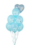 Balony lateksowe Mom to be, pastelowy niebieski 30cm, 6 sztuk