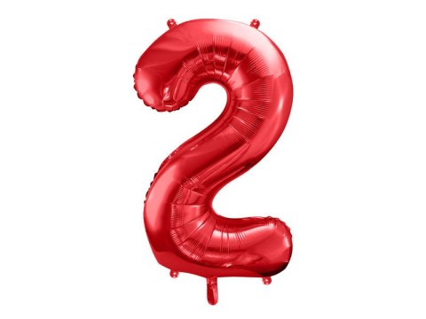 Balon foliowy Cyfra 2 czerwona, 86cm Balon foliowy Cyfra 2 czerwona, 86cm