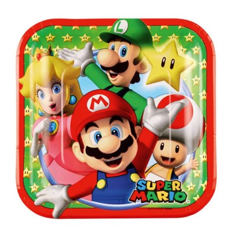Talerzyki papierowe Super Mario, 18 cm, 8 szt. Talerzyki papierowe Super Mario, 18 cm, 8 szt.
