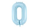 Balon foliowy Cyfra 0, 86cm, jasny niebieski