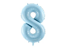 Balon foliowy Cyfra 8, 86cm, jasny niebieski