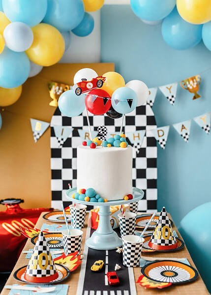 Balonowy topper na tort Autko, mix, 29 cm Balonowy topper na tort Autko, mix, 29 cm