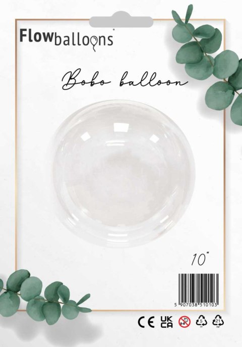 Balon Przezroczysty, Bobo 10 cali, pakowany Balon Przezroczysty, Bobo 10 cali, pakowany