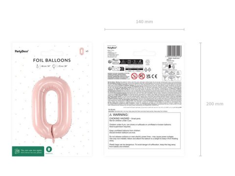 Balon foliowy Cyfra ''0'', 72cm, jasny różowy Balon foliowy Cyfra ''0'', 72cm, jasny różowy