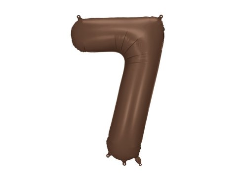 Balon foliowy Cyfra „7" - 86 cm, mocca, brązowy, satynowy Balon foliowy Cyfra „7" - 86 cm, mocca, brązowy, satynowy