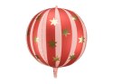 Balon foliowy, okrągły, kula, Piłka w gwiazdki, 75 cm, czerwony