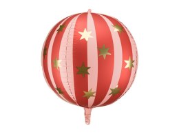 Balon foliowy, okrągły, kula, Piłka w gwiazdki, 75 cm, czerwony