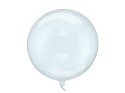 Balon okrągły kryształowy bobo, transparentny niebieski, 40cm