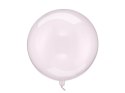 Balon okrągły kryształowy bobo, transparentny róż, 40cm