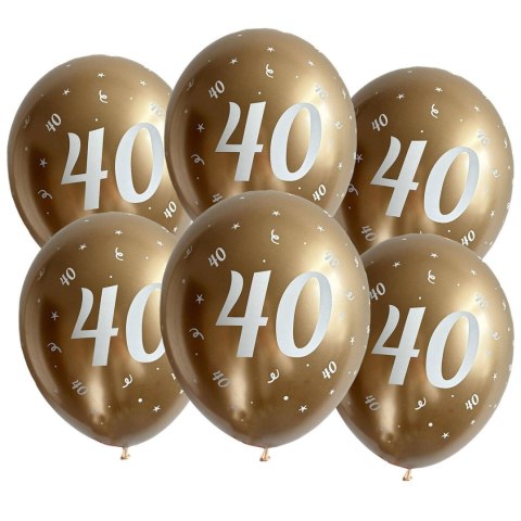 Balony urodzinowe złote "40", 30cm, 50 szt. Balony urodzinowe złote "40", 30cm, 50 szt.