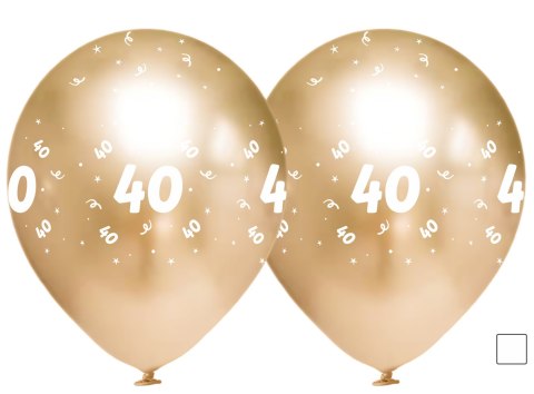 Balony urodzinowe złote "40", 30cm, 50 szt. Balony urodzinowe złote "40", 30cm, 50 szt.