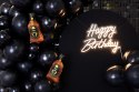 Neon LED „Happy Birthday" napis urodzinowy, biały, ciepła biel