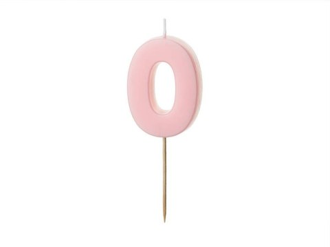 Świeczka urodzinowa Cyferka 0, różowa, 5,5cm Świeczka urodzinowa Cyferka 0, różowa, 5,5cm