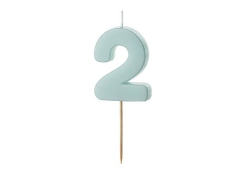 Świeczka urodzinowa Cyferka 2, jasny niebieski, 5,5cm Świeczka urodzinowa Cyferka 2, jasny niebieski, 5,5cm