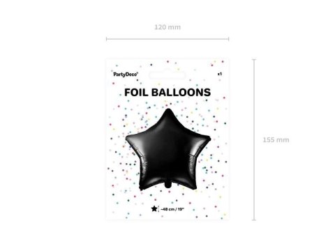 Balon foliowy Gwiazdka, 48cm, czarna gwiazda Balon foliowy Gwiazdka, 48cm, czarna gwiazda