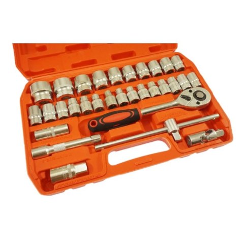 Zestaw kluczy nasadowych 1/2" 8-32MM CV 32szt Zestaw kluczy nasadowych 1/2" 8-32MM CV 32szt