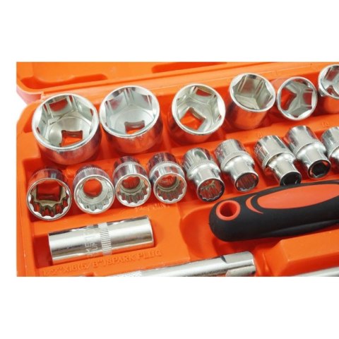 Zestaw kluczy nasadowych 1/2" 8-32MM CV 32szt Zestaw kluczy nasadowych 1/2" 8-32MM CV 32szt