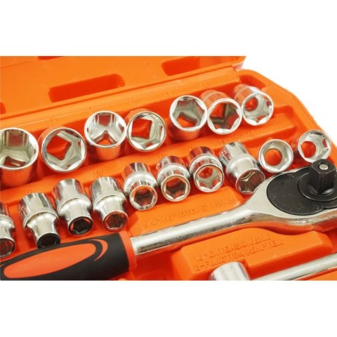 Zestaw kluczy nasadowych 1/2" 8-32MM CV 32szt Zestaw kluczy nasadowych 1/2" 8-32MM CV 32szt