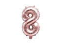 Balon foliowy Cyfra 8, 35cm, Rose Gold różowe złoto