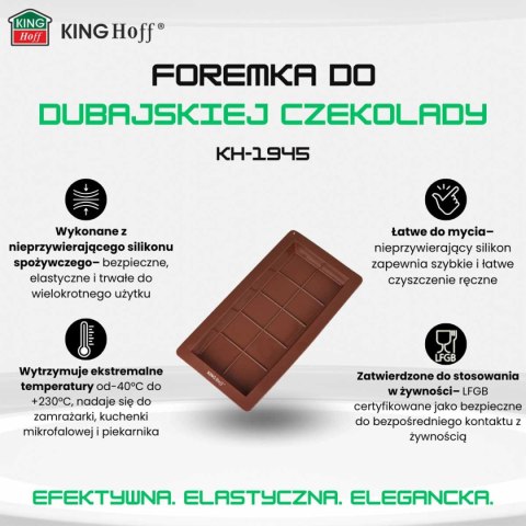 FORMA SILIKONOWA DO CZEKOLADY DUBAJSKIEJ KINGHOFF KH-1945 FORMA SILIKONOWA DO CZEKOLADY DUBAJSKIEJ KINGHOFF KH-1945