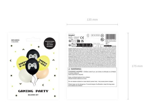 Balony urodzinowe Piksele, Gamepad, Happy B-day, 30cm, 6szt. Balony urodzinowe Piksele, Gamepad, Happy B-day, 30cm, 6szt.