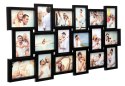 Ramka na zdjęcia MORKA 18 zdjęć czarna 45 x 87 cm Ramka na zdjęcia MORKA 18 zdjęć czarna 45 x 87 cm