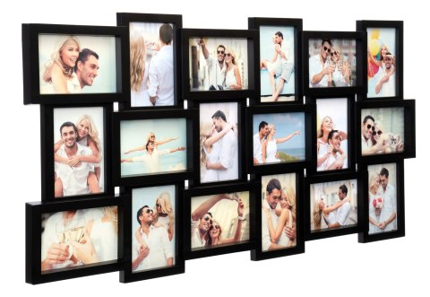 Ramka na zdjęcia MORKA 18 zdjęć czarna 45 x 87 cm Ramka na zdjęcia MORKA 18 zdjęć czarna 45 x 87 cm