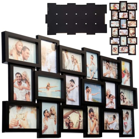 Ramka na zdjęcia MORKA 18 zdjęć czarna 45 x 87 cm Ramka na zdjęcia MORKA 18 zdjęć czarna 45 x 87 cm
