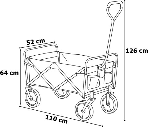 Wózek plażowy transportowy MAGNUM czarny Wózek plażowy transportowy MAGNUM czarny