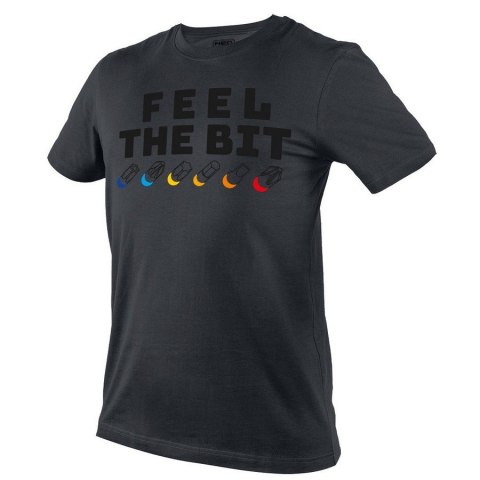 T-SHIRT Z NADRUKIEM FEEL THE BIT ROZMIAR M T-SHIRT Z NADRUKIEM FEEL THE BIT ROZMIAR M