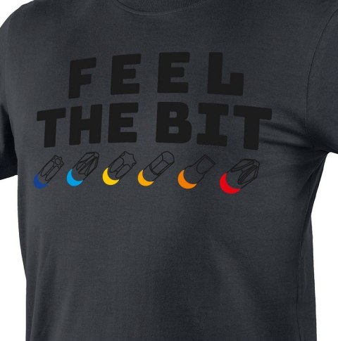 T-SHIRT Z NADRUKIEM FEEL THE BIT ROZMIAR M T-SHIRT Z NADRUKIEM FEEL THE BIT ROZMIAR M