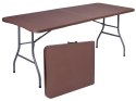 Zestaw cateringowy RATTAN BRĄZ stół 180 cm+ 2 ławki Zestaw cateringowy RATTAN BRĄZ stół 180 cm+ 2 ławki