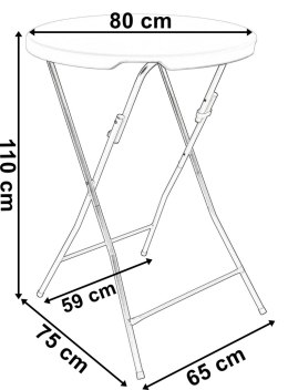 Stolik koktajlowy GALA 80 cm biały