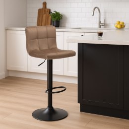 Krzesło barowe ARAKO BLACK aksamitne mokka VELVET