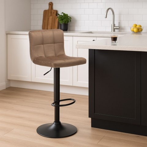 Krzesło barowe ARAKO BLACK aksamitne mokka VELVET Krzesło barowe ARAKO BLACK aksamitne mokka VELVET