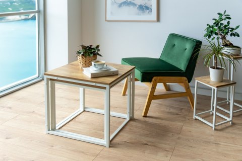 Zestaw stolików kawowych PRAVEN BIAŁY CRAFT Zestaw stolików kawowych PRAVEN BIAŁY CRAFT