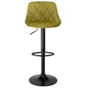 Krzesło barowe CYDRO BLACK welurowe OLIWKOWE VELVET