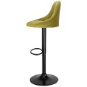 Krzesło barowe CYDRO BLACK welurowe OLIWKOWE VELVET