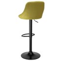 Krzesło barowe CYDRO BLACK welurowe OLIWKOWE VELVET