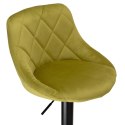 Krzesło barowe CYDRO BLACK welurowe OLIWKOWE VELVET