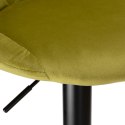 Krzesło barowe CYDRO BLACK welurowe OLIWKOWE VELVET