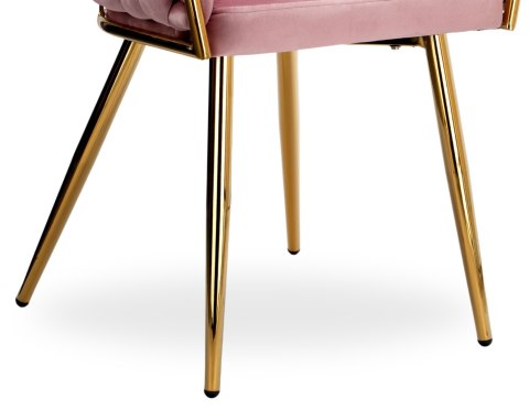 Krzesło welurowe plecione COFTON GOLD VELVET różowe Krzesło welurowe plecione COFTON GOLD VELVET różowe