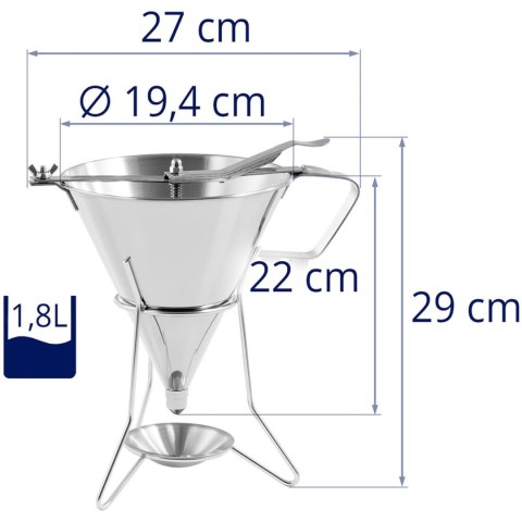 Dozownik pistolet lejek do sosów polew ze stali nierdzewnej + stojak 3 dysze 1.8 l Dozownik pistolet lejek do sosów polew ze stali nierdzewnej + stojak 3 dysze 1.8 l
