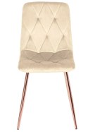 Krzesło tapicerowane BORGO VELVET BEIGE ROSE GOLD