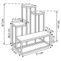 Kwietnik metalowy ANTIRES czarny marmur