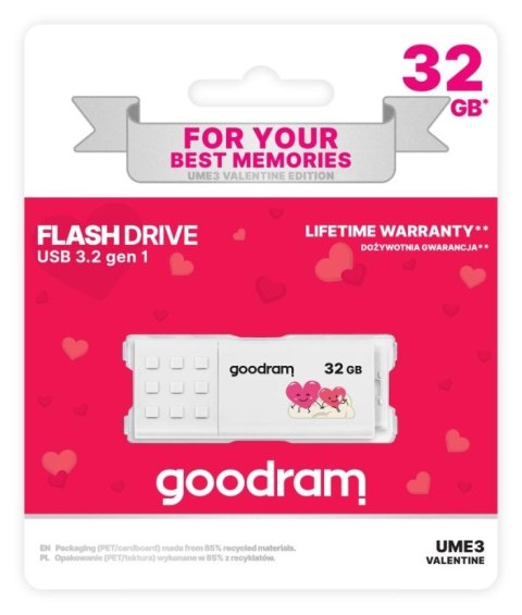 Pendrive GOODRAM VALENTINE UME3 32GB USB 3.2 Gen 1 Pendrive GOODRAM VALENTINE UME3 32GB USB 3.2 Gen 1