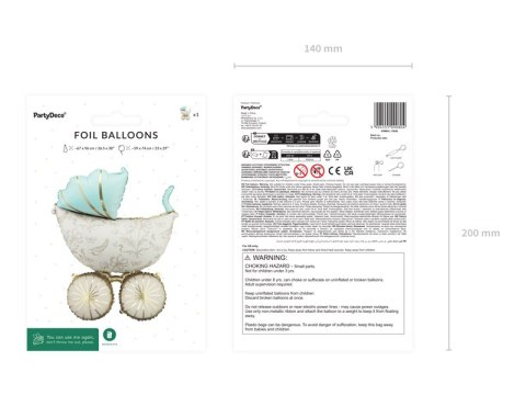 Balon foliowy, Wózek, Mix, 59x74 cm, 1 szt. Balon foliowy, Wózek, Mix, 59x74 cm, 1 szt.